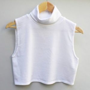 NEOT White Stag White Turtle Neck Crop Top